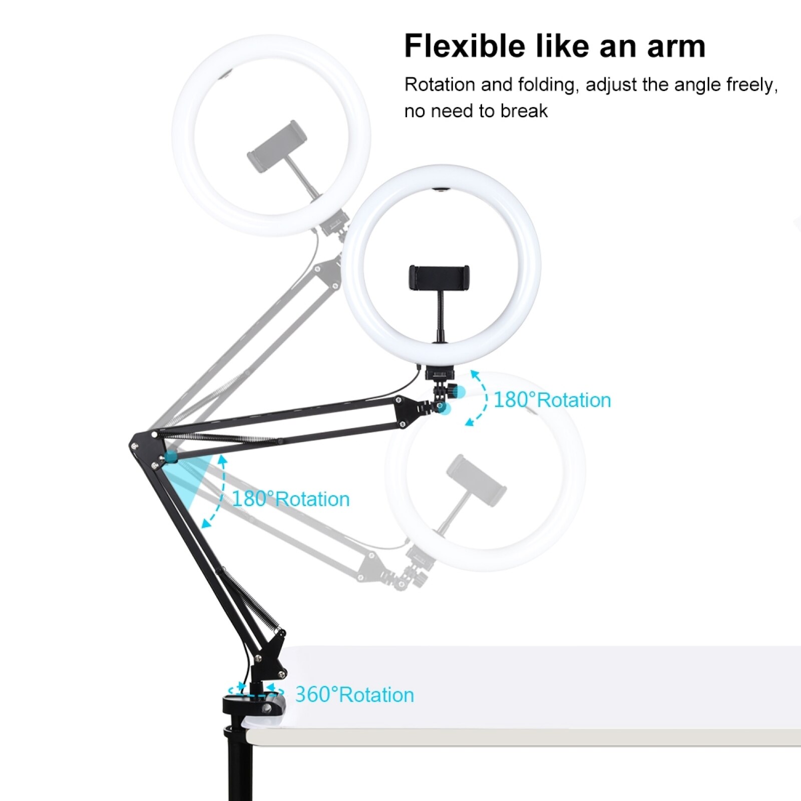 LED Beauty Ring Light Camera Photo Studio Phone Vi... - Grandado