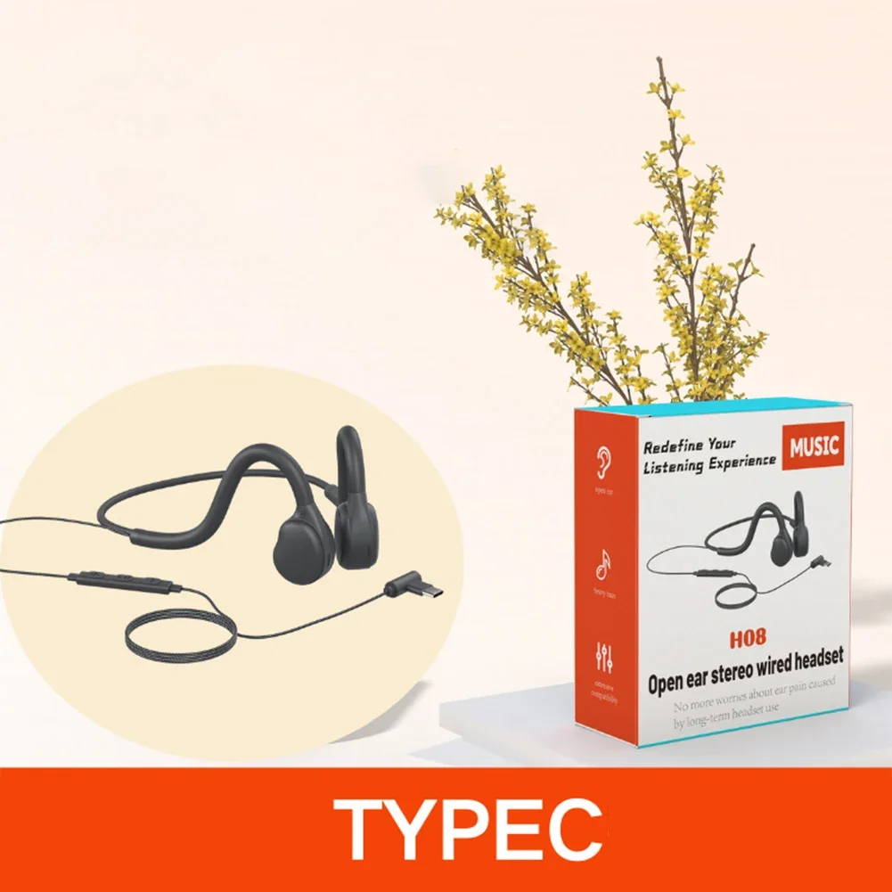 3.5mm cuffie a conduzione aerea aperte ultra leggere con microfono per telefoni ios e android, stereo cablate, non in-ear, per musica: Bianco