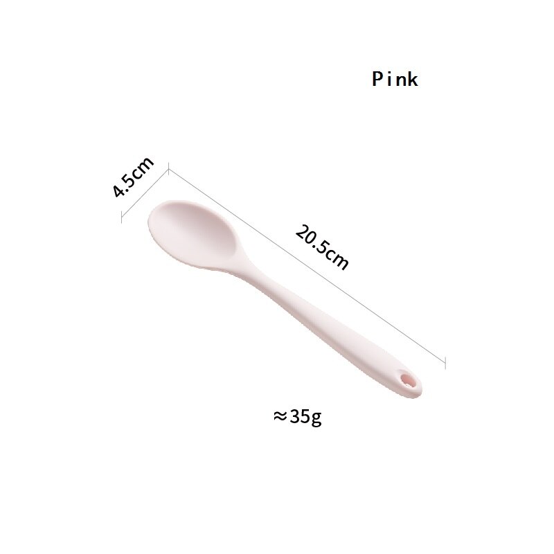 Kitchenware Spoon Long Handle Silicone Salad Food Mixing Stirring Spoon Kitchen Cooking Tool For Picnic Kitchen Soup Spoons: Black-Small