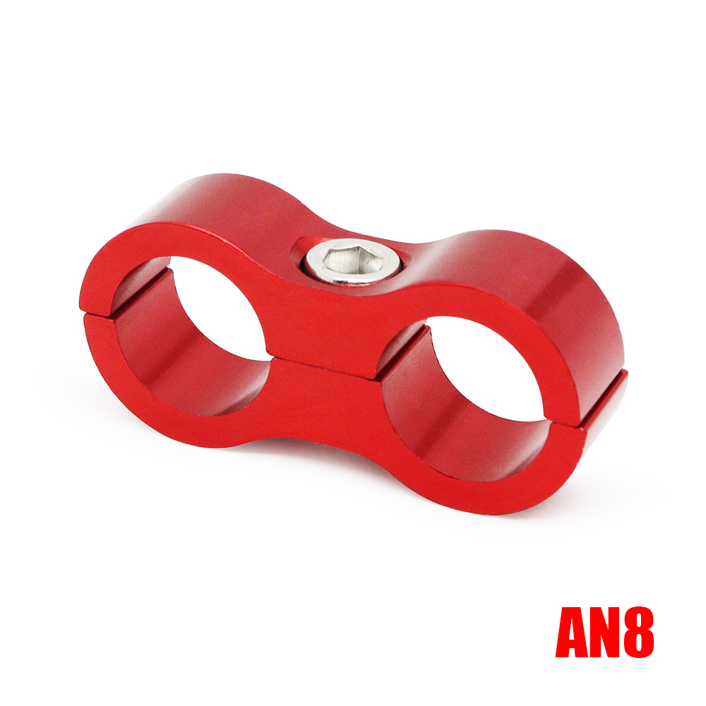 AN4 AN6 AN8 AN10 AN12 abrazadera de línea de manguera de goma trenzada, separador de línea anodizado de aluminio, Kit de abrazadera divisora, negro/rojo/azul: Multicolor