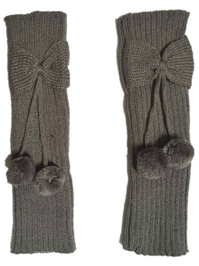 Calentadores de piernas de neón para niños, medias de bota con lazo de punto, bota de bola, bota linda, calentadores: Gris