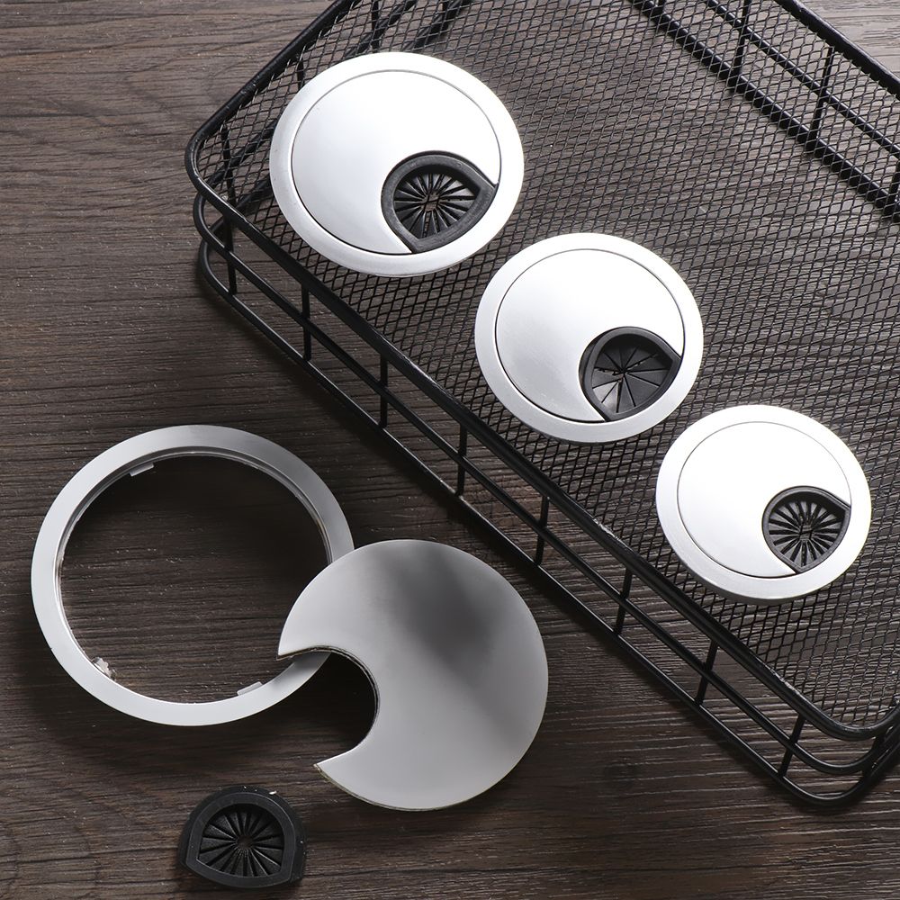 1Pc Zinc Alloy Desk Wire Hole Cover Computer Tidy Grommet Table Cable Outlet Port Surface Line Box Table Cable Fastener Hardware
