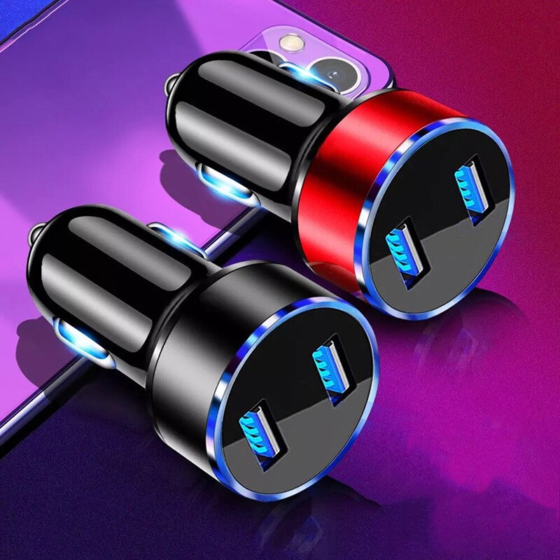 4.8A Snel Opladen Dual Usb Autolader Quick Charge Voor IPhone12 Samsung Xiaomi Huawei Mobiele Telefoon Fast Charger Adapter In auto