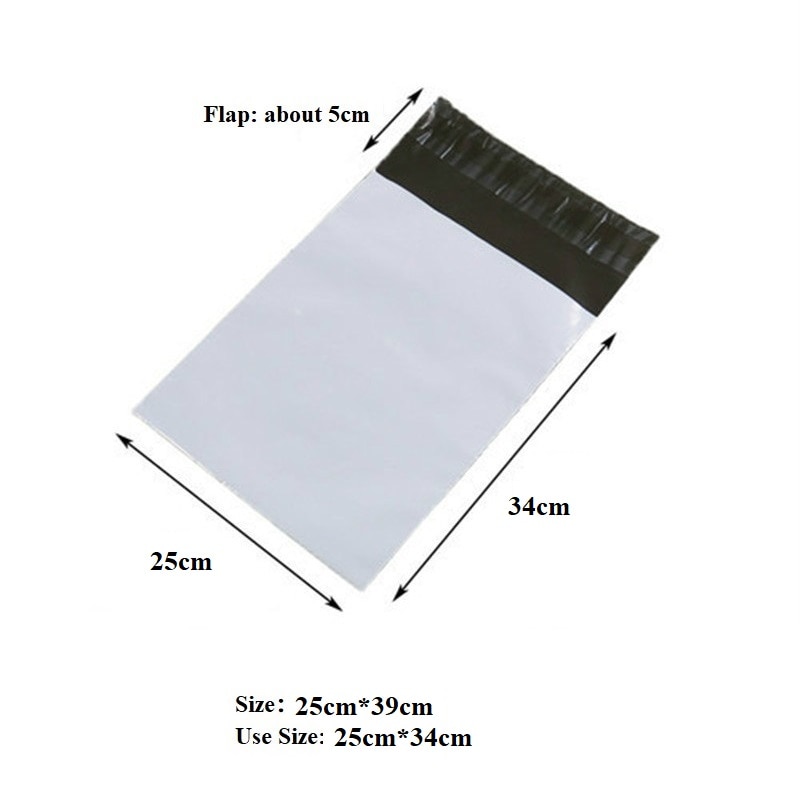20 stücke Versenden Post Taschen 25cm * 39cm Kunststoff Post Post Taschen Weiß Taschen Mailer Kunststoff Selbst klebstoff Dichtung Kunststoff Beutel