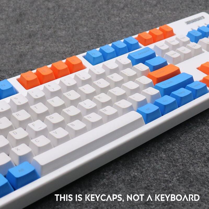 FANGCHENG Keycaps 104 Keycap Group is gegraveerd Wit PBT Twee-kleuren