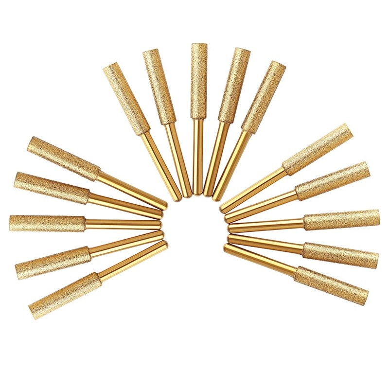 VGOL 12Pcs 4.8Mm Diamant Kettingzaag Slijper Burr Slijpen Steen Bestand Slijpen Polijsten Slijpen Slijpen Tool Voor Kettingzaag Grinder of Andere Roterende Tool