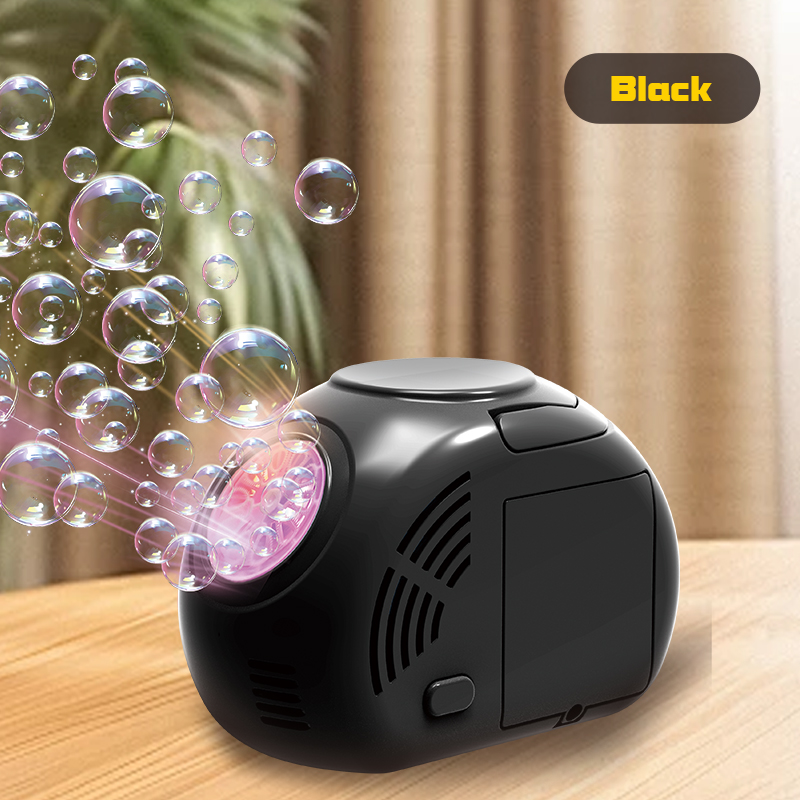 10- -hole handheld bubble machine, fully automatic, for children, outdoor, park, birthday party, battery-free bubble toy, bubble water: Black