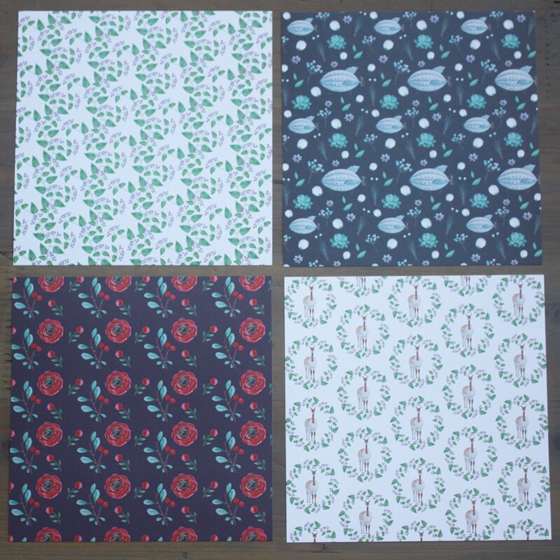 KSCRAFT 12pcs 6" Single-side Printed Welcome Friends papercraft art paper handmade scrapbooking kit set book