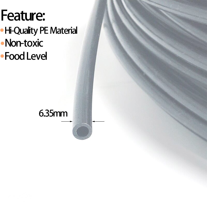 HEMAN 1/4'' Pipe Tee Elbow Quick Connector End Cap Bulkhead Adapter Aquarium Fittings Top Joints Anti-leaking 2pcs: 2 meters White Black