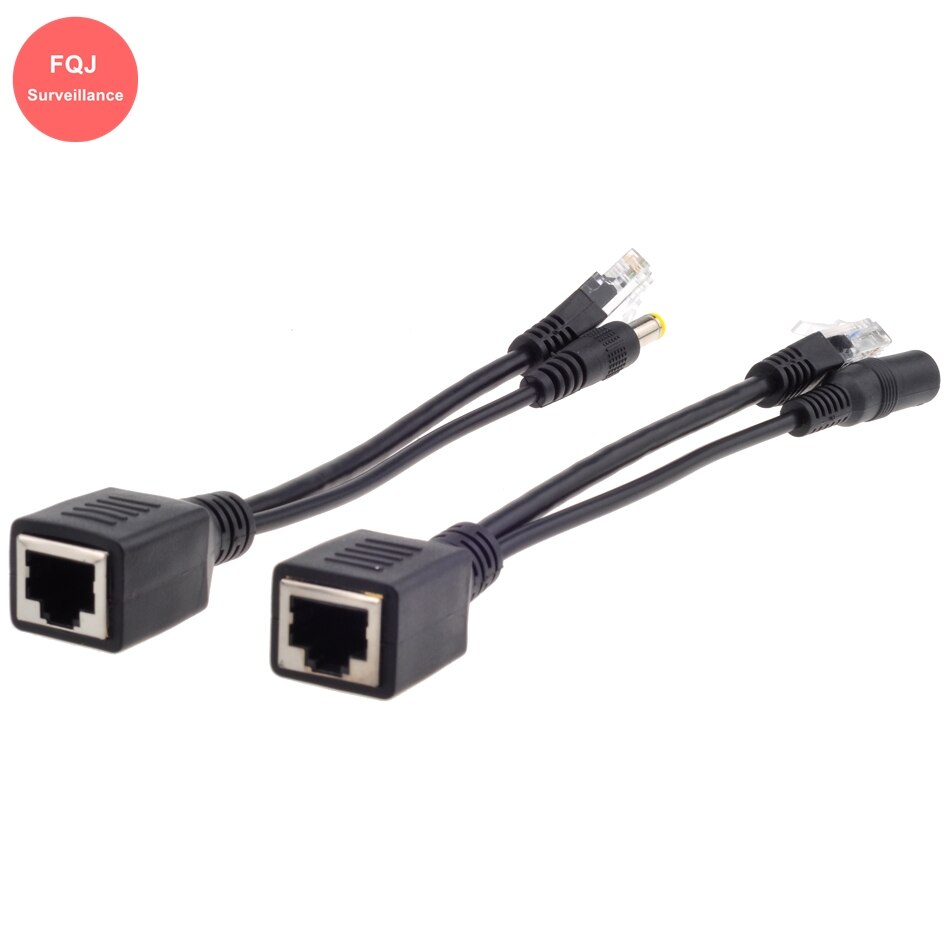 10Pairs 48V POE Spliter Passive Cable Power Over Ethernet POE Injector Camera CCTV Adapter 12V Power Supply Cable