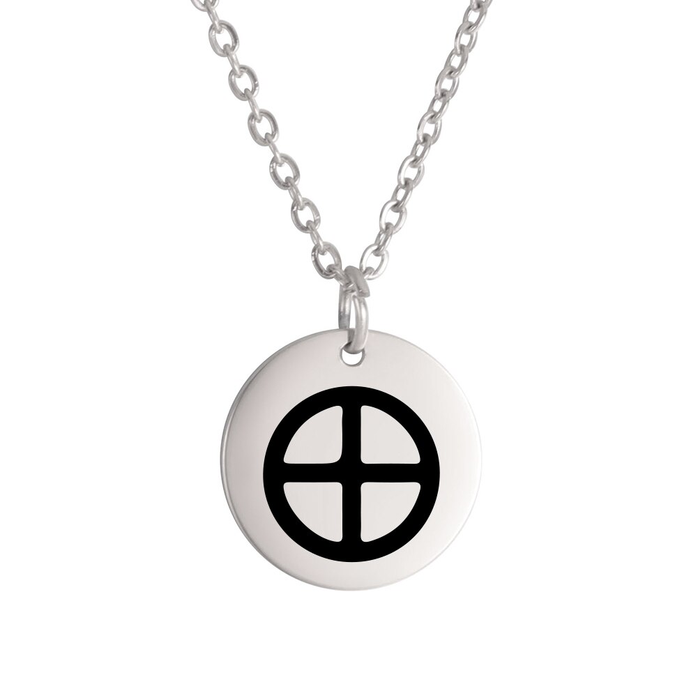 Dawapara Planeet Symbool Amulet Kleine Charme Ketting Jupiter Saturnus Pluto Neptunus Planetaire Alchemische Symbolen Roestvrij Staal
