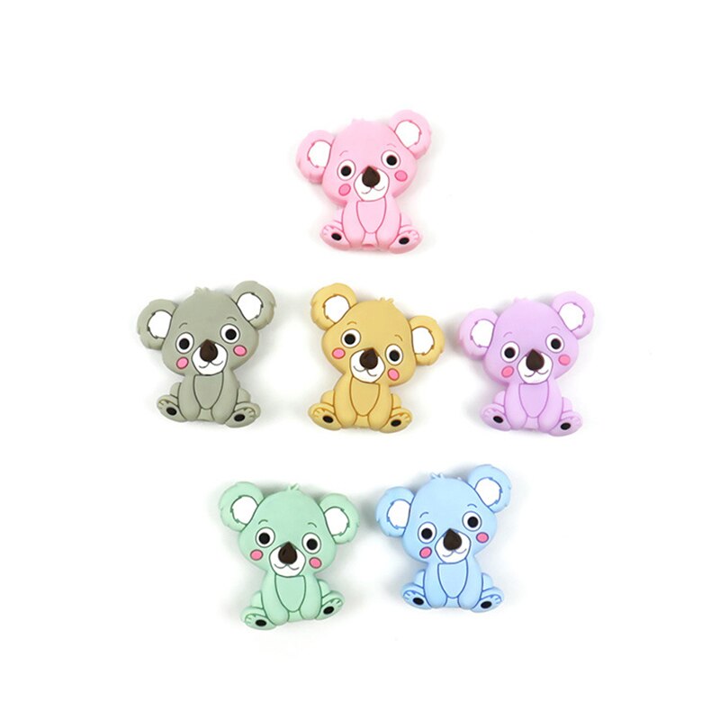 1 pc Food Grade Siliconen Bijtringen Peuter Bijtring Stok 6 Kleuren Leuke Chew Charms Dental Care Baby Care