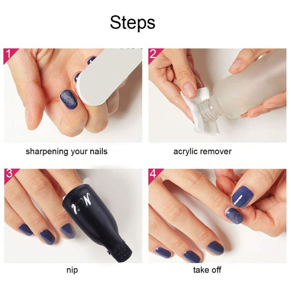 10Pcs Nagellak Remover Clip Losweken Cap Nail Art Uv Gel Polish Remover Wraps Plastic Cleaner Nagels tips Voor Vingers Tool
