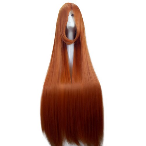 Hairjoy orange grøn lilla kostume fest cosplay paryk lang glat syntetisk hår parykker 15 farver tilgængelige: Orange