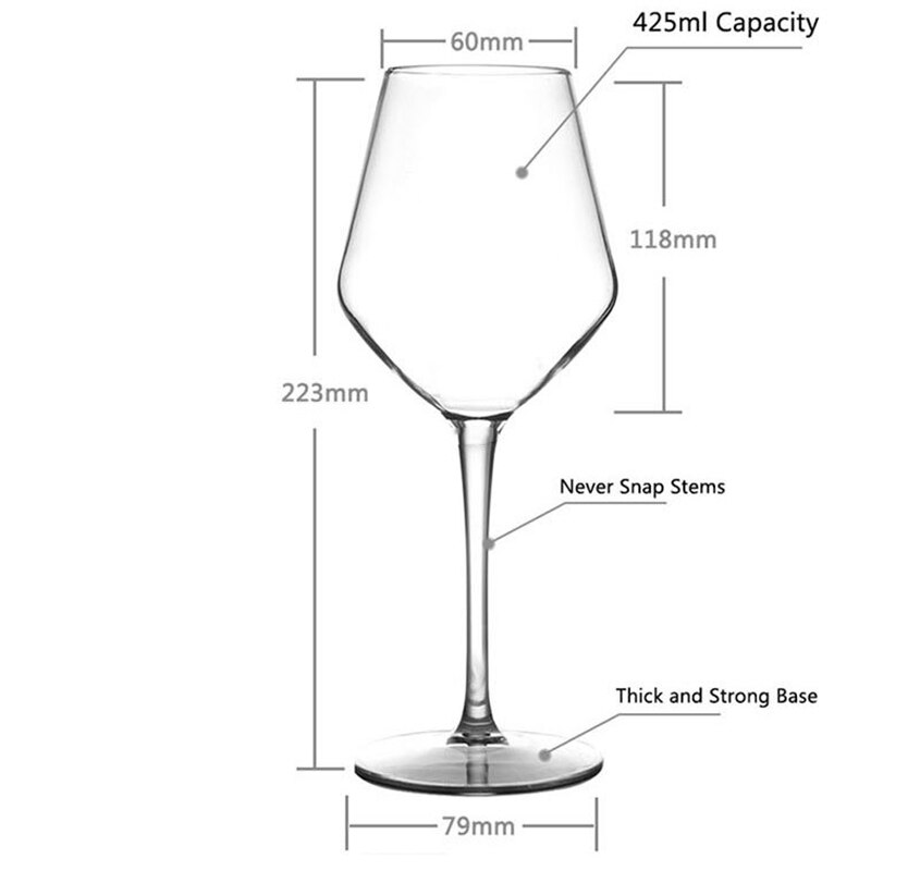 Transparent tall red wine glass Heat-resistant and -resistant silicone tritan plastic wine glass Home bar accessories