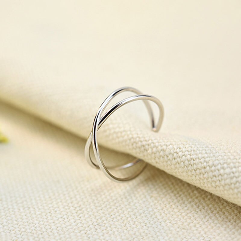 Minimalistische Retro Zilver Kleur Verstelbare Opening Ring Creatieve Veer Vlinder Boomtak Vinger Ring Voor Vrouwen Charm Sieraden: 2