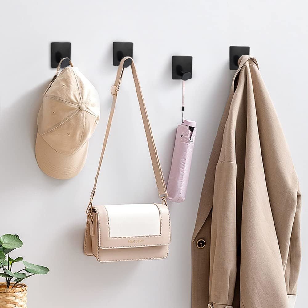 Ganchos adhesivos para toallas de pared, ganchos de pared resistentes para colgar ropa, sombreros, baño, cocina, gancho para colgar de acero inoxidable 304