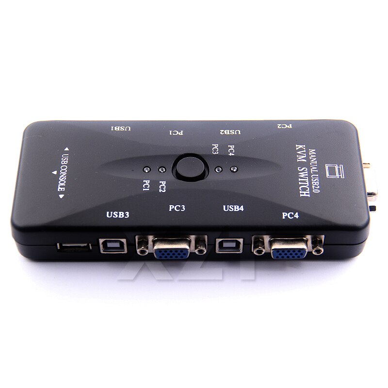 4 Ports USB2.0 KVM Switch Selector VGA Print Auto Switch Moniter Box VGA Splitter KVM Switch