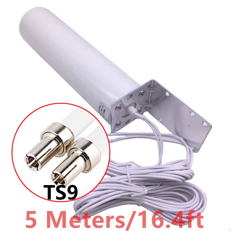 5m 10m wifi ekstern router antenne 4g lte sma 12 dbi omni antenne 3g ts9 dobbelt kabel crc 9 til huawei  b315 e8372 e3372 zte routere: 5m ts9 stik