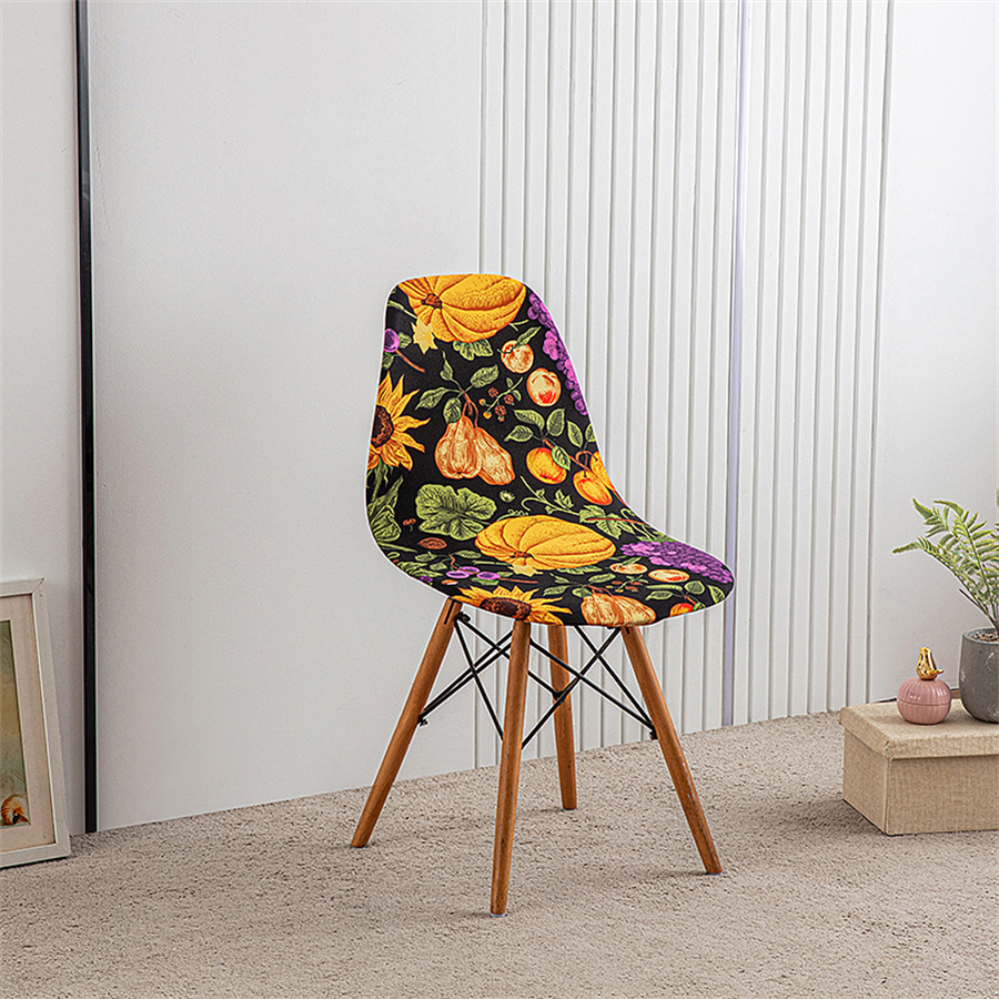 1Pc Bedrukte Eettafel En Stoelhoes Huishoudelijke Elastische Stoelhoes Eames Stoelhoes Speciaal Gevormde Stoelhoes: Black