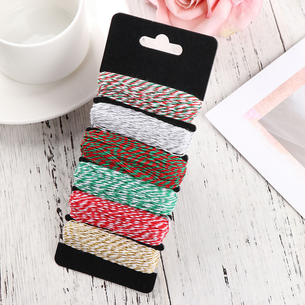 Corde de ficelle en coton Double couleur mixte 4 plis, pour emballage , bricolage, Scrapbooking, décoration de fête d'anniversaire et de mariage,