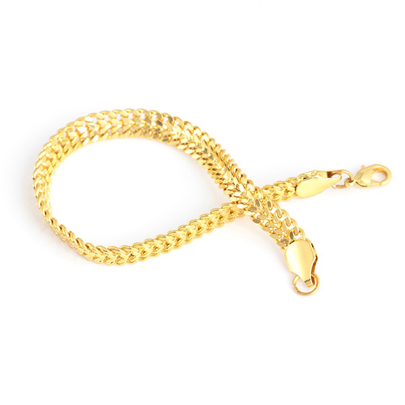 7mm Gold/Schwarz/Silber Edelstahl Bordstein kubanisch Verknüpfung Kette Armbänder Party Schmuck Weihnachten Armbänder Für männer Frauen: Gold