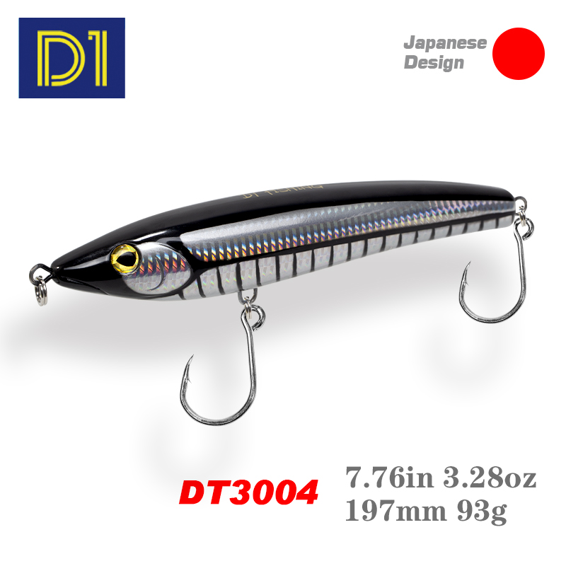 D1 Boat Trolling Lures Topwater Pencil Stickbaits 197mm 93g Wobblers for Fishing Saltwater Bait for Tuna Fishing Accessories