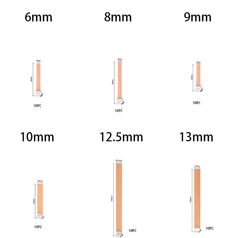 10PC Wooden Candles Wick With Sustainer Tab Candle Wick For DIY Candle Making Supplies Handmade Soy Parffin Wax Wick 6-13cm