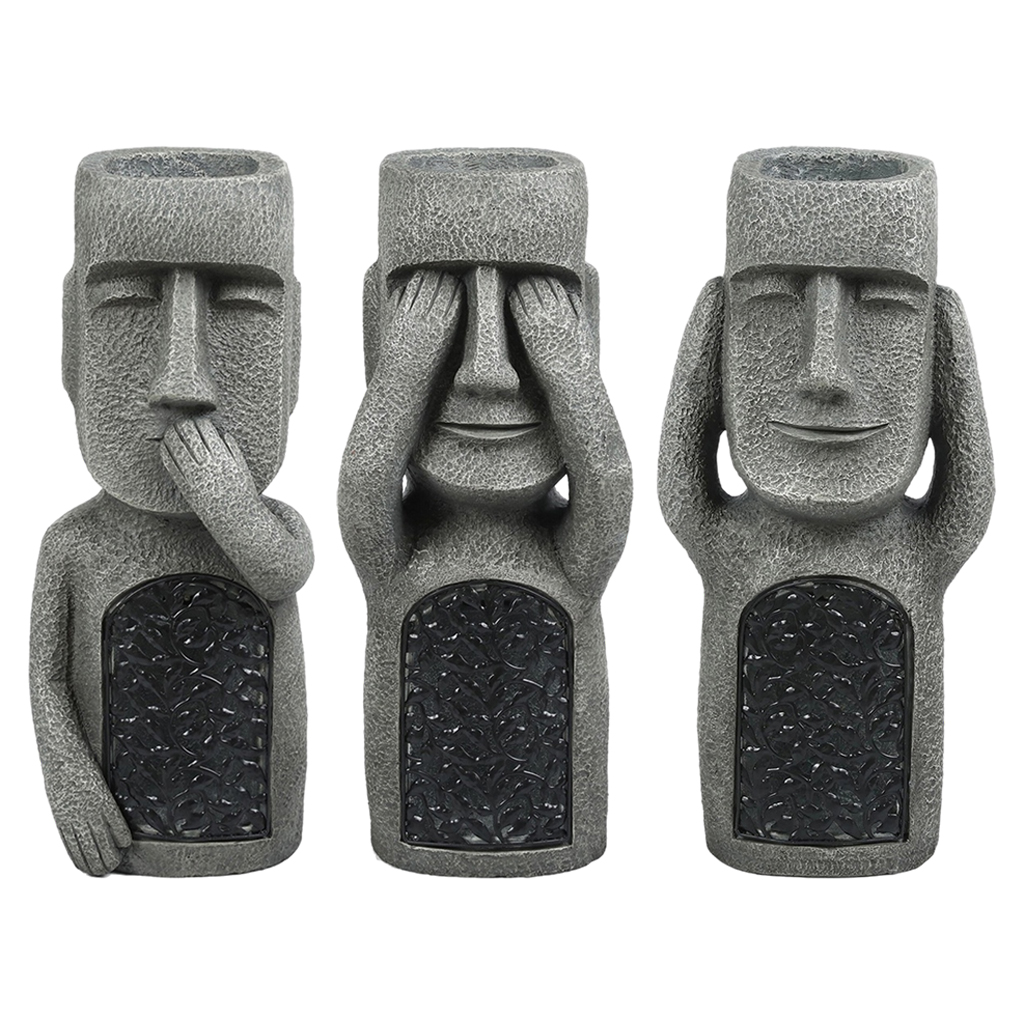 Statue de pâques en résine de 10 pouces, Statue Moai Monolith, Sculpture de jardin