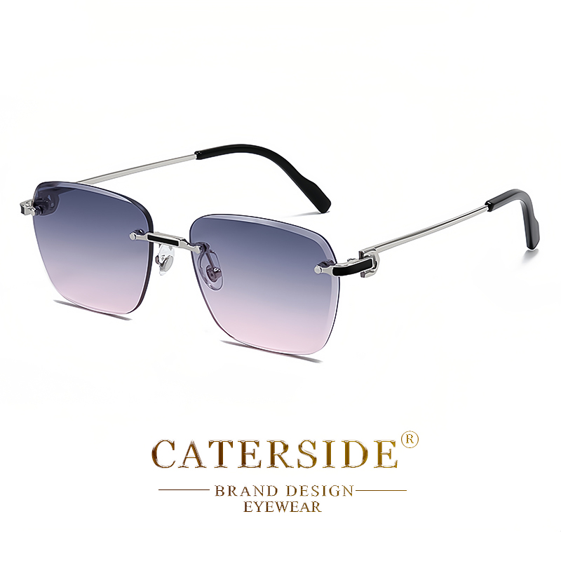 CATERSIDE pilote sans monture lunettes De Soleil hommes dégradé lunettes De Soleil femmes rétro affaires Shopping UV400 Lunette De Soleil Homme