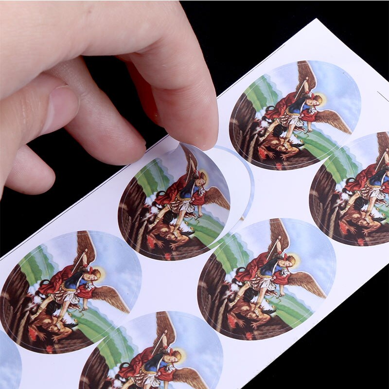50pcs/Oval Religious Catholic Saint Mary Sticker Accessories 25x35mm: 25x35-50PCS17