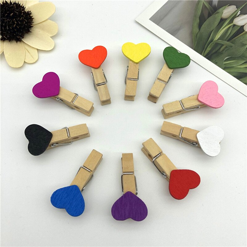 Mini pinzas de madera Natural para decoración de ropa, Clips para manualidades, pinza de madera portátil, 50 piezas