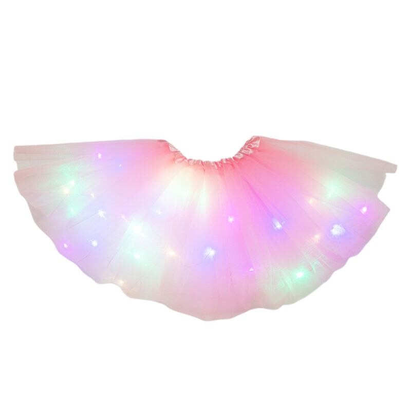 Kleine Meisjes Led Light Up Tutu Rok Neon Kleurrijke Lichtgevende Party Dance De Rok: Pink