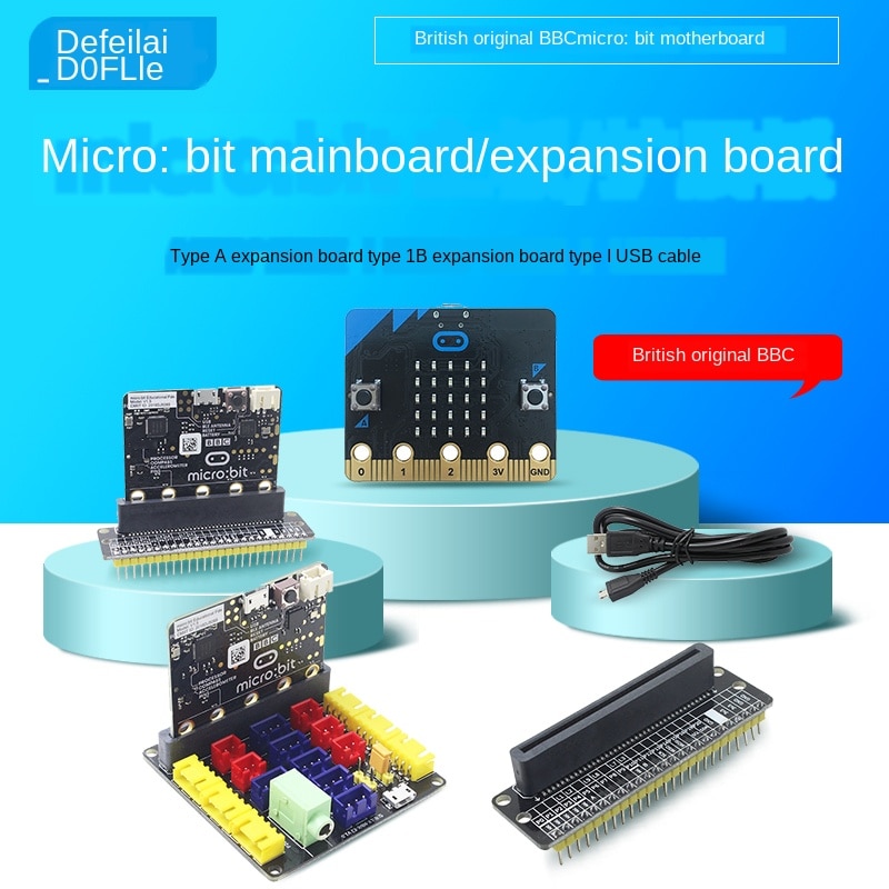 Microbit placa de expansão do reino unido produto original bbc micro: bit board com cabo usb