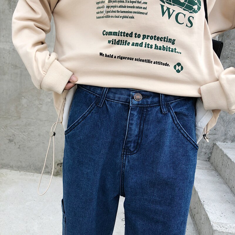 Jeans mænd koreansk mode blå jeans haremsbukser herre japansk streetwear denim baggy løse bukser med brede ben plus størrelse 3xl