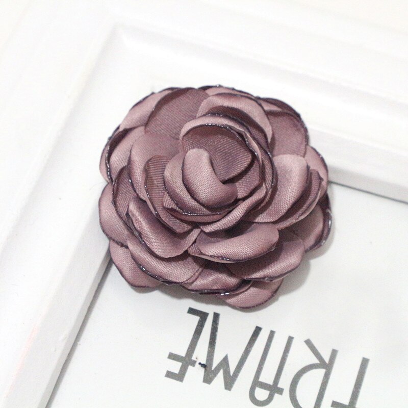 5 st 5.5cm satintyg konstgjorda blommor handgjorda diy tygblommor för bröllopsfest hantverk hem diy dekoration: Tråkig lila