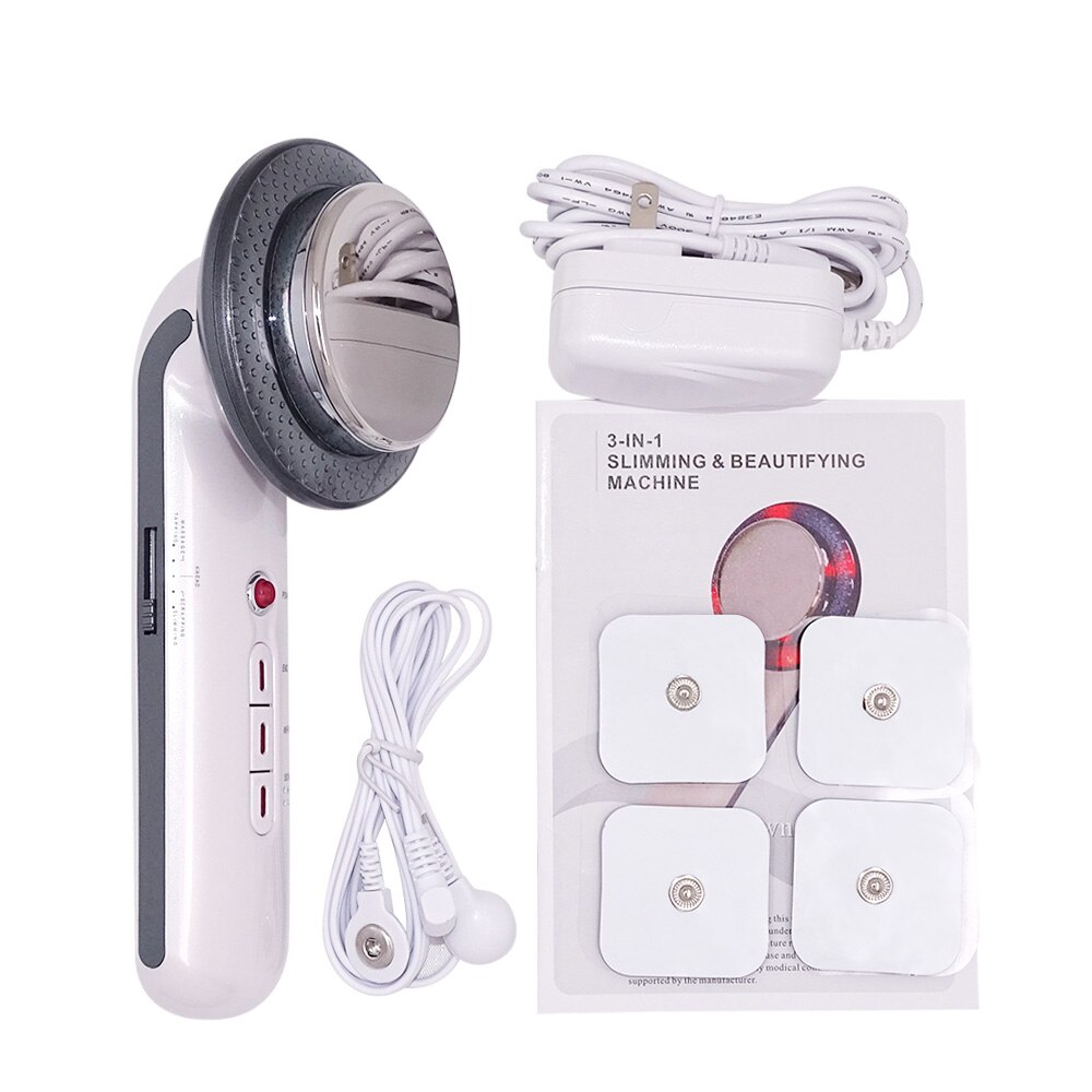 3 in 1 Facial Lifting EMS Infrared Ultrasonic Body Massager Device Ultrasound Slimming Fat Burner Cavitation Face Beauty Machine: EU / NO Retail Box
