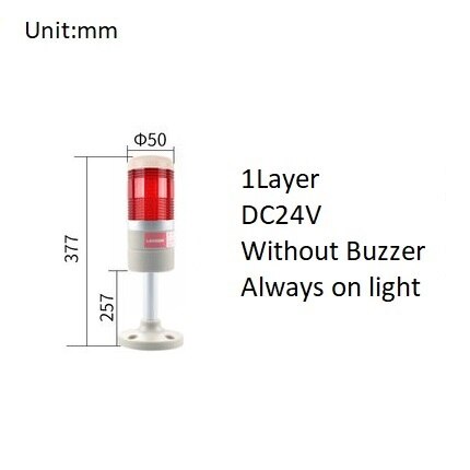 Stack Lamp Industrial Machine Emergency LED Warning Light Tower Straight Rod Disk Base DC12V/24V AC110V/220V without Buzzer: 1Layer 24V no Buzzer