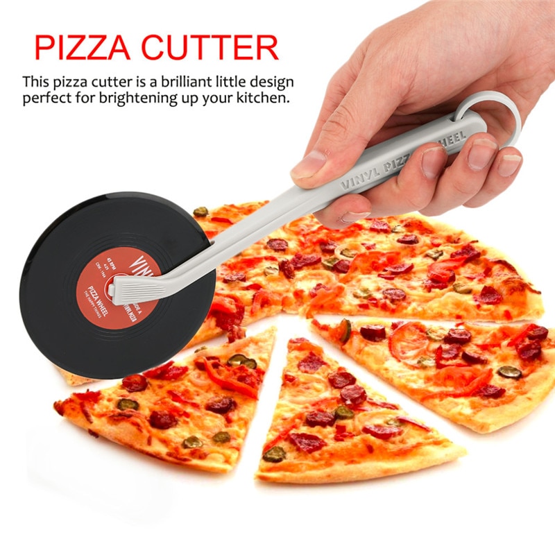 Creatieve Slicer Platenspeler Pizza Wielen Cutter CD Patroon Pizza Cutter Roller Mes Cortador Pizza Keuken 301-0209