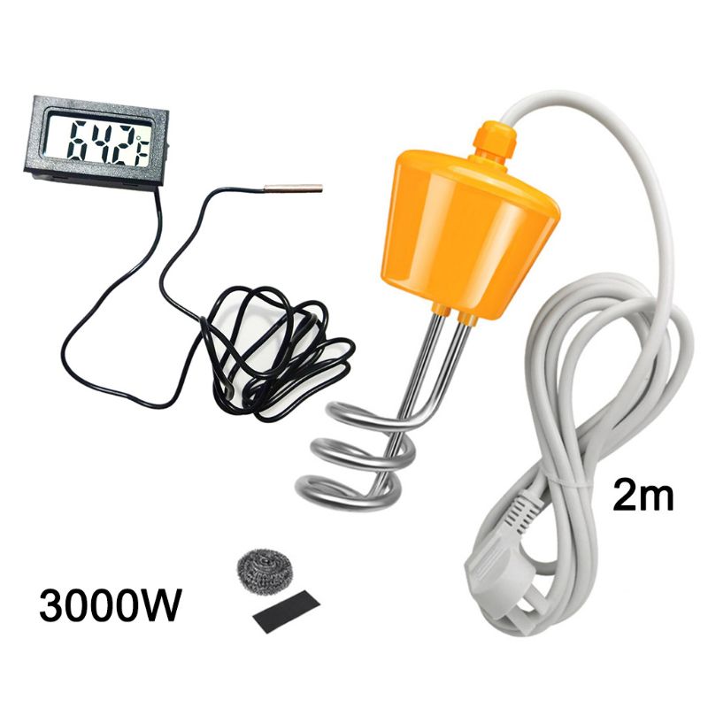 3000W Electric Water Heater with Thermometer Floating Spiral Immersion Element Y5GA