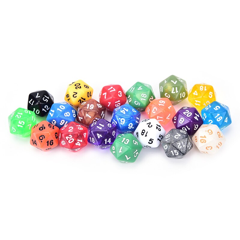 1 pièces 20-face dés couleur jeu aléatoire dés couleur multi-face dés 1-20 pour les jeux Rpg