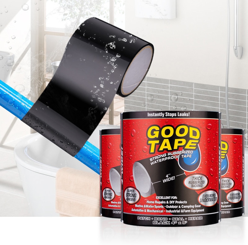 10cm*1.52M*0.6mm Super Strong Fiber Waterproof Tape Stop Leaks Seal Repair Tape Performance Self Fix Tape Adhesive Filament Tape