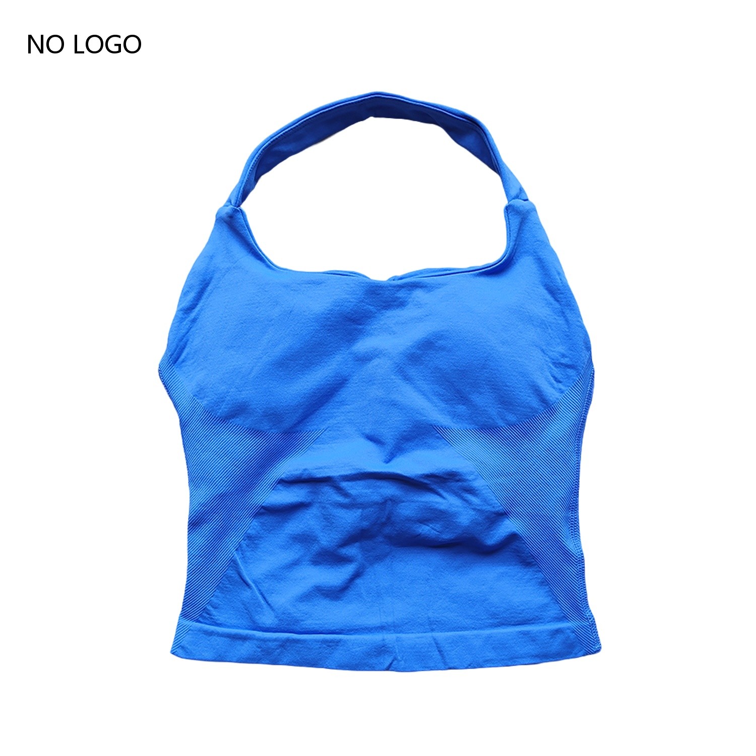 Gymväst med halterneck, rygglösa linnen, push up-material, sport-bh:ar, löparväst, träningstoppar, aktivkläder, yogakläder: Xs / Grön