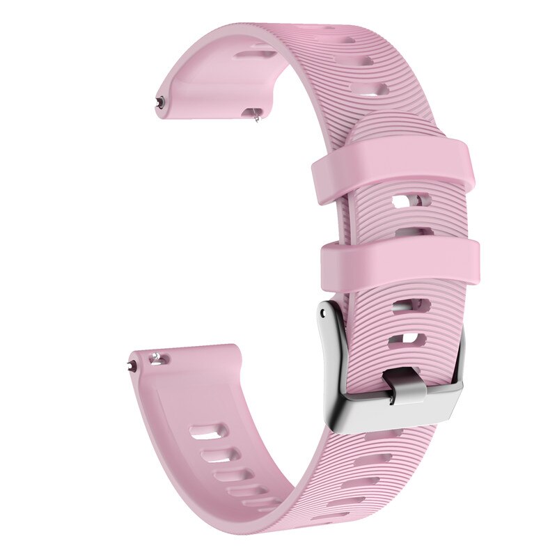 Correa de reloj de silicona deportiva de 20mm para Garmin Forerunner 245 245M 645 vibractive 3 pulsera inteligente correa de reloj pulsera colorida: Pink