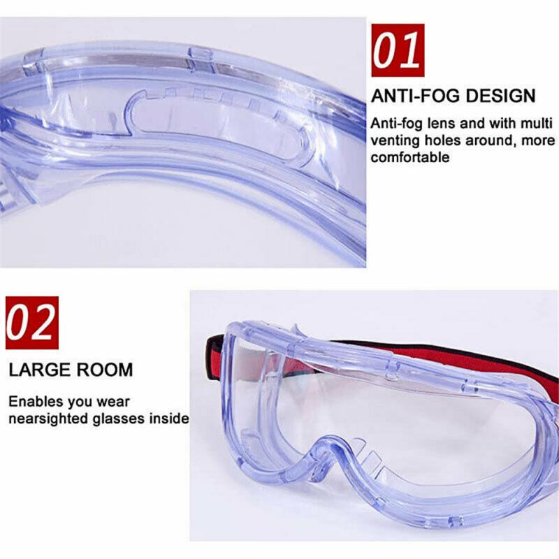 Unisex Glasses Safety Goggles Eye Protection Glasses Clear Anti-Fog Lens Outdoor Protective Glasses Case Cycling Accessories: 1