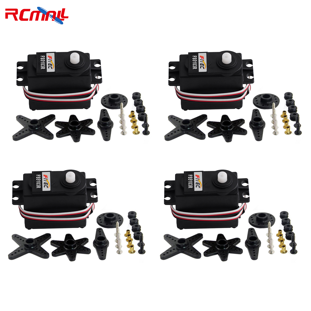 RCmall-servomotor a control remoto, 4 piezas, Feetech FS5103R, 3kg.cm, rotación continua de 360 grados, analógico, para Robot, coche inteligente, barco, FZ3413
