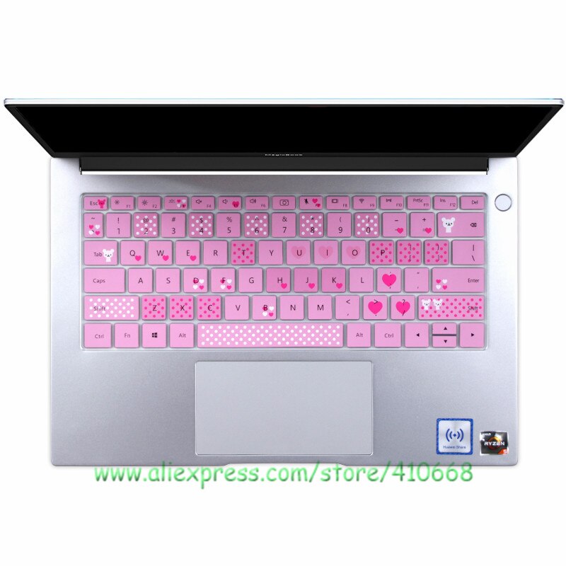 Til huawei matebook  d 14 r5 3500u linux bærbar silikone støvtæt tastatur cover skin protector mate book  d14: Farve 4