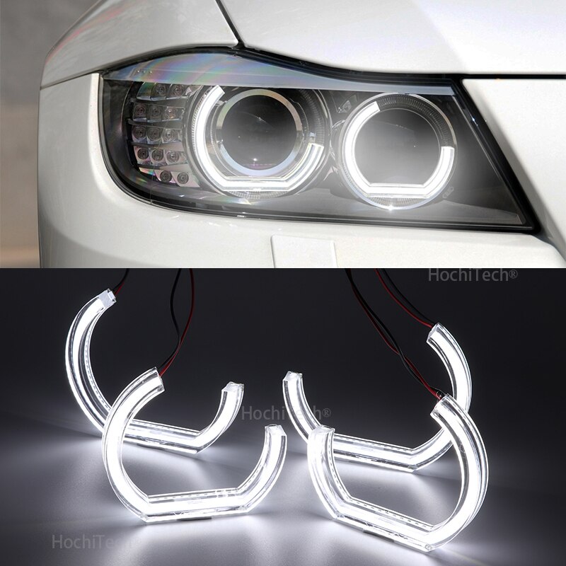 DTM LED Angel Eyes para BMW 3 Series E91 E90 LCI faros de xenón DTM Tipo Cristal halo accesorios de luz de coche modificación