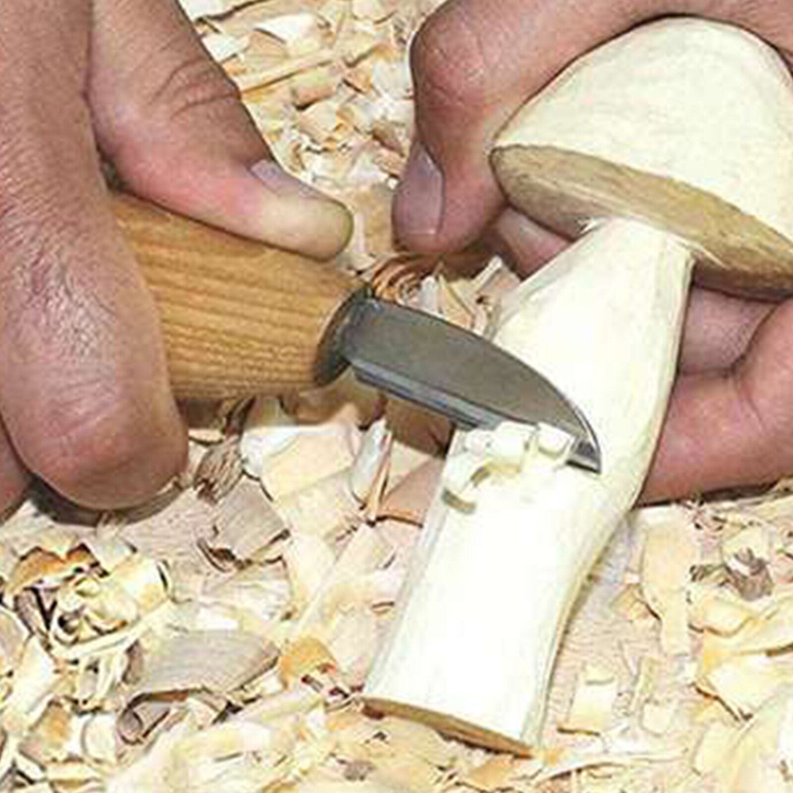 Woodworking Beech Oval Handle Scimitar Straight Knife Carving Knife Home Wood Scraper Carving Straight Knife Carving Tool