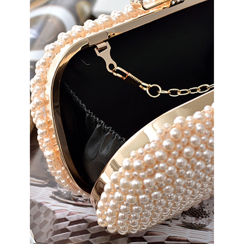 European American sweet ladies girls women pearl clutch bag party evening bag